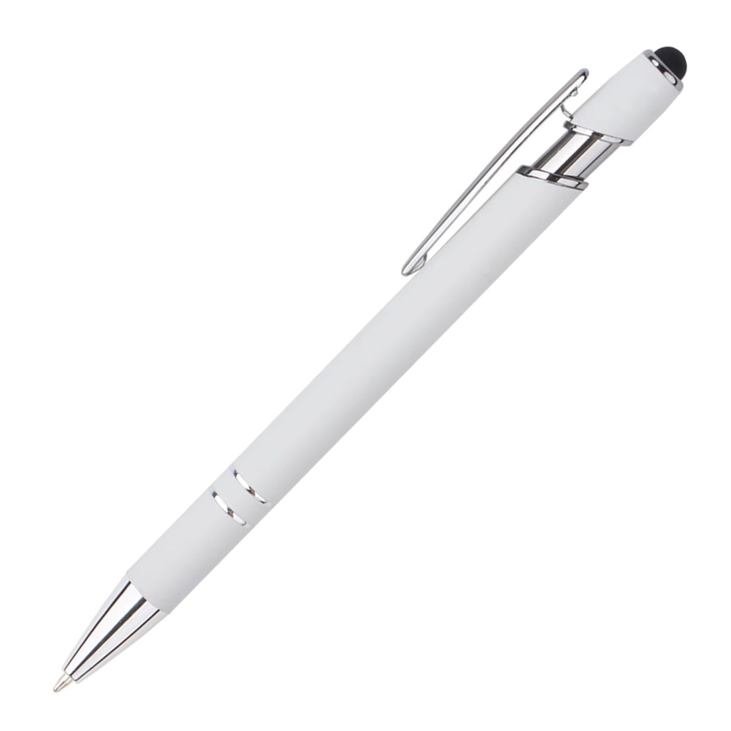 Stylo à bille en métal personnalisé toucher en caoutchouc souple pour outil d'écriture confortable et accessoire de téléphone portable