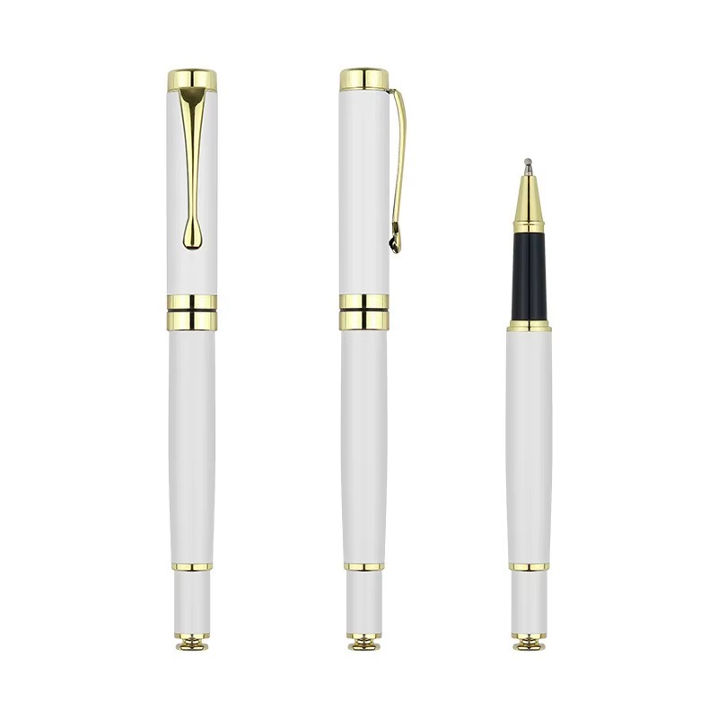 Stylo à bille en métal de haute qualité avec Logo personnalisé pour le bureau (Blanc)