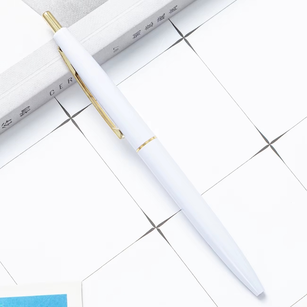 Stylo à bille promotionnel en métal rotatif avec diamant cassé en cristal multi-couleurs avec logo personnalisé imprimé pour les cadeaux (Blanc)