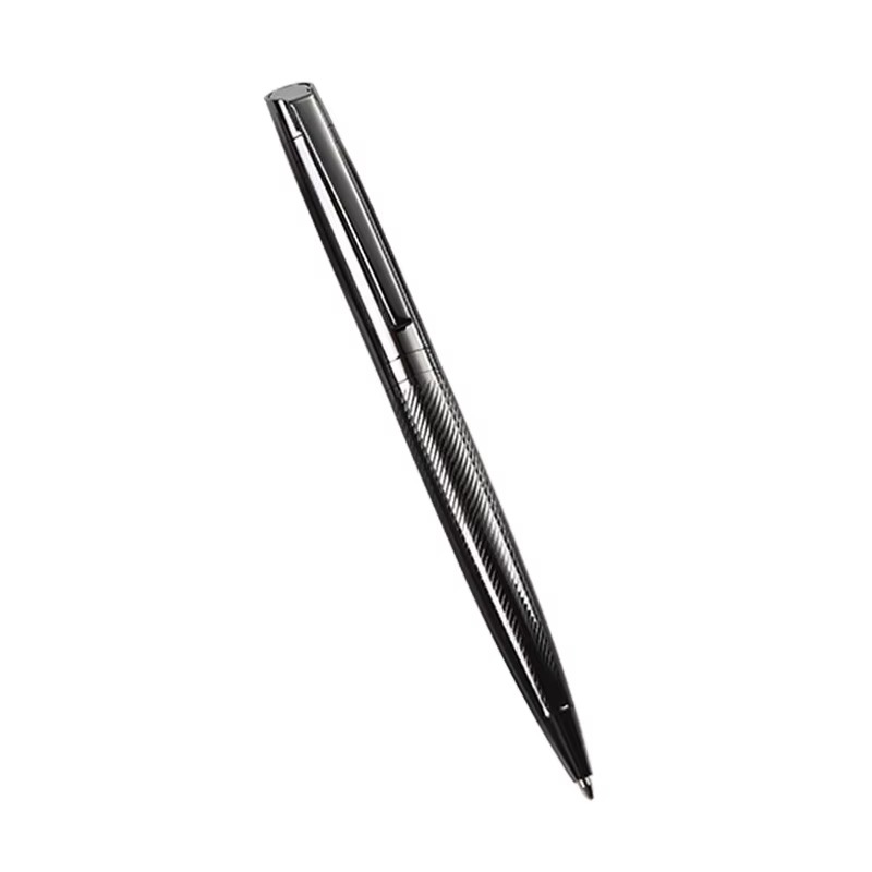 2025 nouveau stylo à bille en métal en acier inoxydable de qualité supérieure de luxe Logo personnalisé cadeau VIP d'hôtel d'affaires avec largeur d'écriture de 1.0mm (Noir)